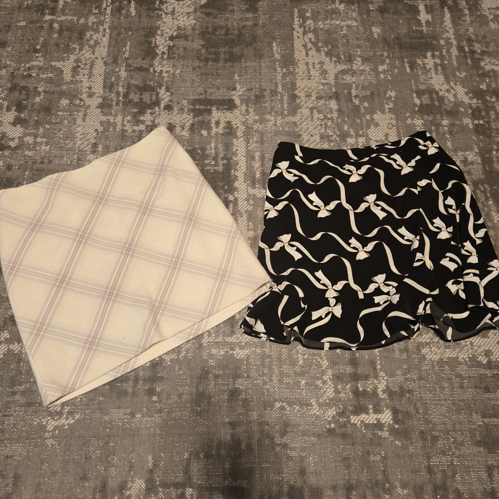 White House Black Market Black and White Mini Skirt Set